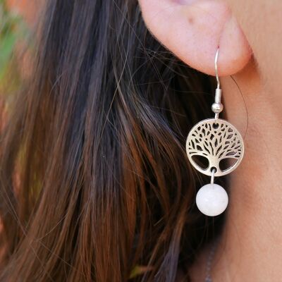 Tree of life earrings in natural stones