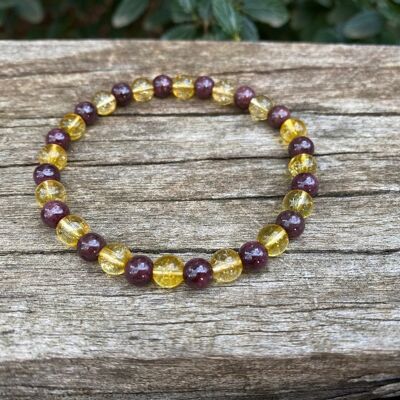 Citrine and Garnet Lithotherapy Bracelet