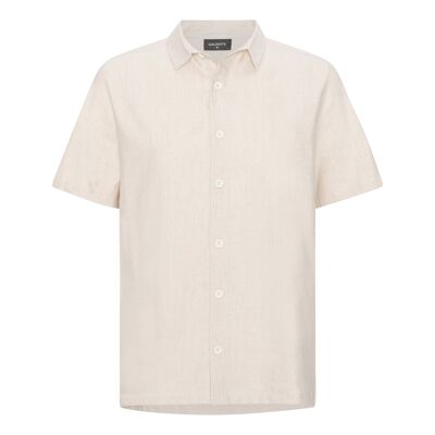 Beige short sleeved Linen shirt