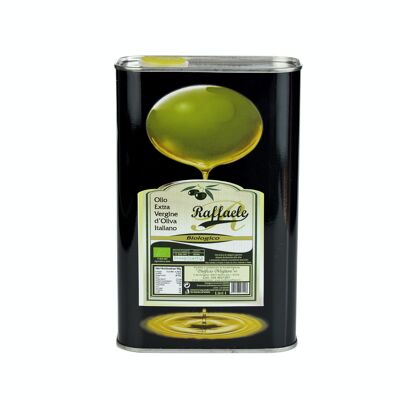 Huile d'olive extra vierge biologique italienne 3 litres Raffaele (Production octobre 2023)