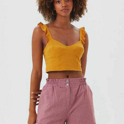 Pink Boho Women's Shorts with Pockets
