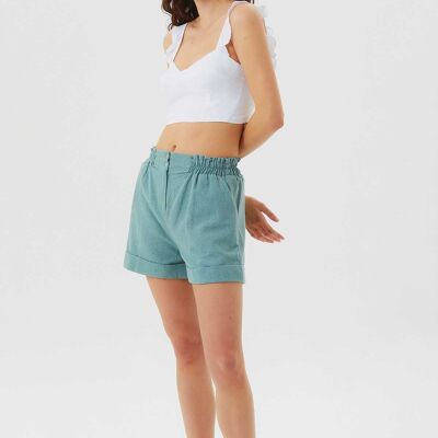 Grün bedruckte Shorts im Bohemian-Stil