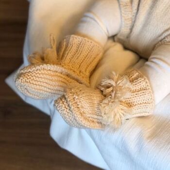 Chaussons pour bébé Adel 0-1 ans en coton biologique tricotés à la main 3