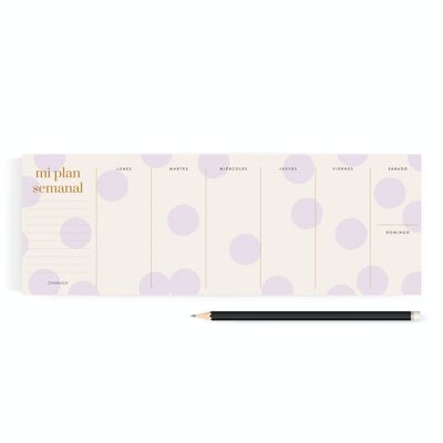 CHARUCA PANORAMIC PLANNER. LILAC MOLES. WEEKLY.