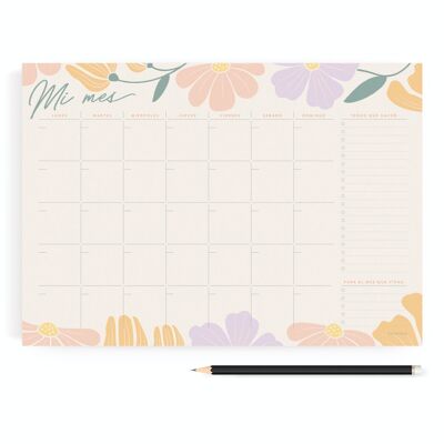 MONTHLY CHARUCA PLANNER. A4. FLOWERS