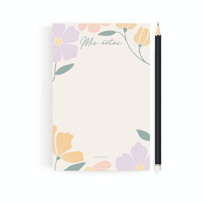 CARNET CHARUCA. FLEURS. A6