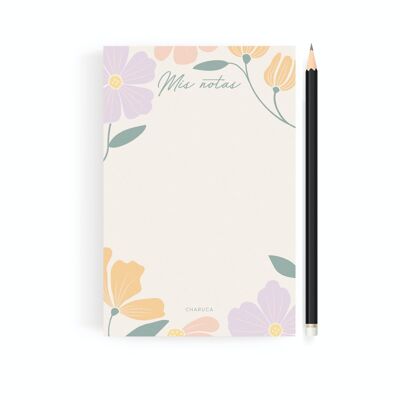 CHARUCA NOTEBOOK. FLOWERS. A6
