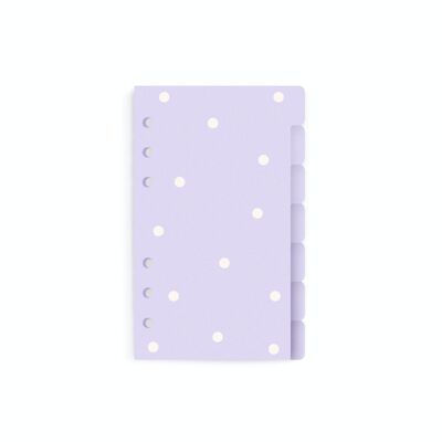 SET OF 7 DIVIDERS FOR YOUR AGENDA OF RINGS. A6. LILAC.