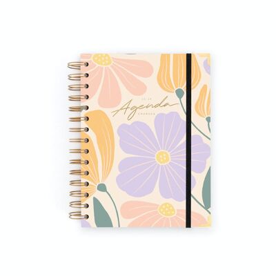 CHARUCA AGENDA WEEKLY VIEW. MEDIUM 23/24 FLOWERS. MADE IN SPAIN.