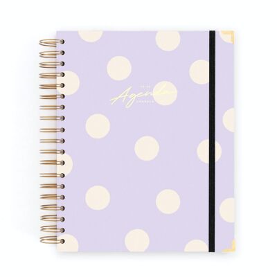 CHARUCA AGENDA DAILY VIEW. LARGE JUMBO 23/24. LILAC. MADE IN SPAIN