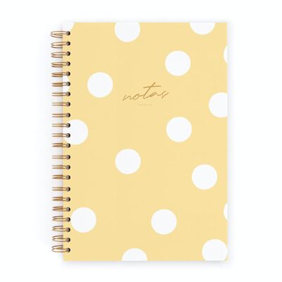 CHARUCA LARGE NOTEBOOK. HARD COVER. INSIDE OF DOTS. 20X29CM. VANILLA.