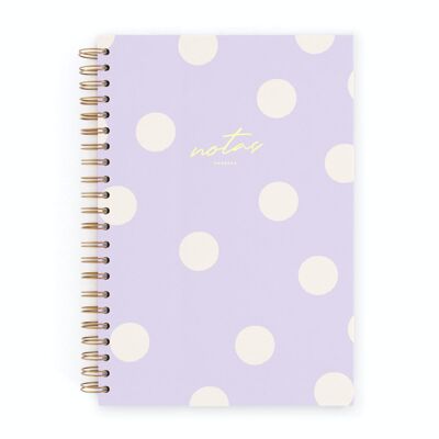 CHARUCA LARGE NOTEBOOK. HARD COVER. INSIDE OF DOTS. 20X29CM. LILAC.