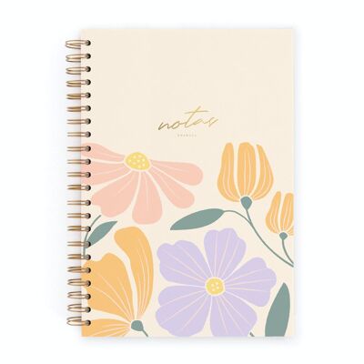 CHARUCA LARGE NOTEBOOK. HARD COVER. INSIDE OF DOTS. 20X29CM. FLOWERS.