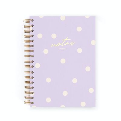 NOTEBOOK A5 CHARUCA. HARD COVER. INSIDE OF DOTS. 15.5X22CM. LILAC.