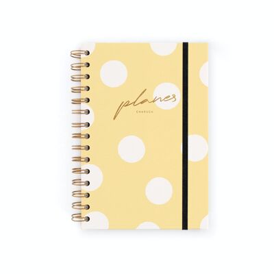 CHARUCA PLANNER, WITHOUT DATES, WITH MONTHLY, WEEKLY OR DAILY INSIDE, GET ORGANIZED AND CARRY YOUR PLANNING IN YOUR BAG, ALWAYS AT HAND. MEASURES 14.5X19.5 CM. VANILLA. DAILY VIEW