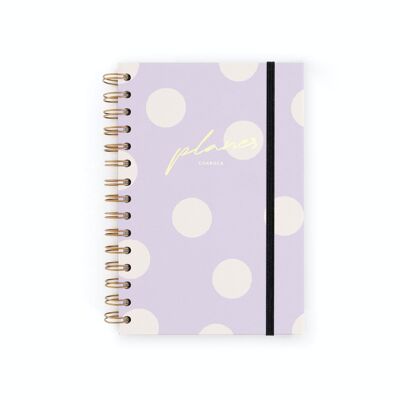 CHARUCA PLANNER, WITHOUT DATES, WITH MONTHLY, WEEKLY OR DAILY INSIDE, GET ORGANIZED AND CARRY YOUR PLANNING IN YOUR BAG, ALWAYS AT HAND. MEASURES 14.5X19.5 CM. LILAC. WEEKLY VIEW.