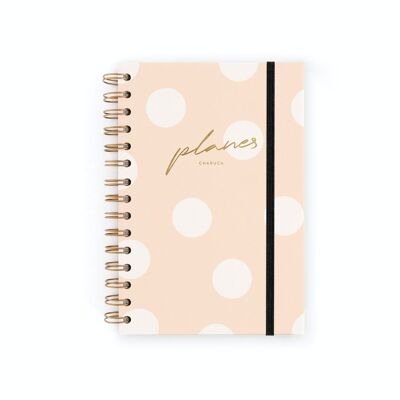CHARUCA PLANNER, WITHOUT DATES, WITH MONTHLY, WEEKLY OR DAILY INSIDE, GET ORGANIZED AND CARRY YOUR PLANNING IN YOUR BAG, ALWAYS AT HAND. MEASURES 14.5X19.5 CM. PINK. MONTHLY VIEW.