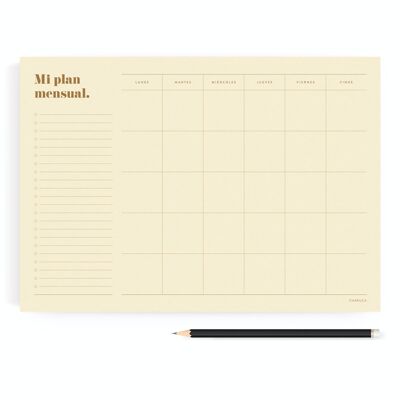 MINIMAL CHARUCA PLANNER. YOUR MONTH IN SIGHT AND IN ORDER. 60 SHEETS. VANILLA. MONTHLY A4.