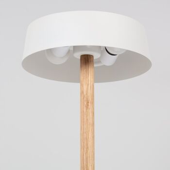 Ledkia Lampe à Poser Métal et Bois Woodbury Blanc 4