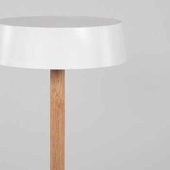 Ledkia Lampe à Poser Métal et Bois Woodbury Blanc 6