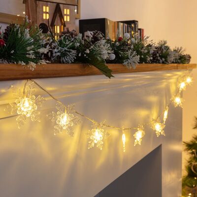 Ledkia LED Garland with Battery Snowy 1.2 m Transparent
