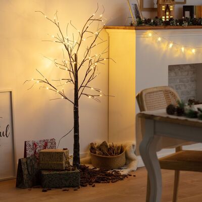 Ledkia Weihnachtsbaum 64 LED 150 cm Warmweiß Dunkelbraun