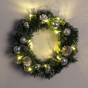 Ledkia Guirlande de Noël LED avec Ornements à Piles Argent Karuna Argent 6