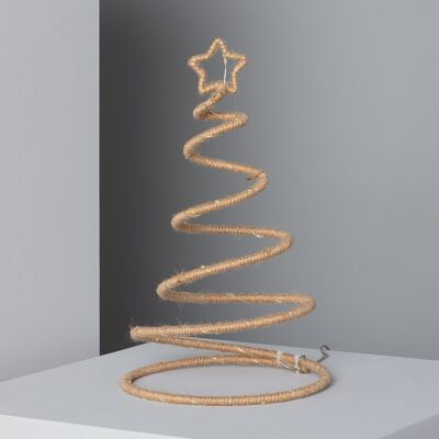 Ledkia Sapin de Noël LED Corde avec Batterie Spiraly Naturel