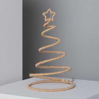 Ledkia Sapin de Noël LED Corde avec Batterie Spiraly Naturel 1