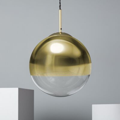 Ledkia Pendant Lamp Metal and Glass Yelitza Gold Gold