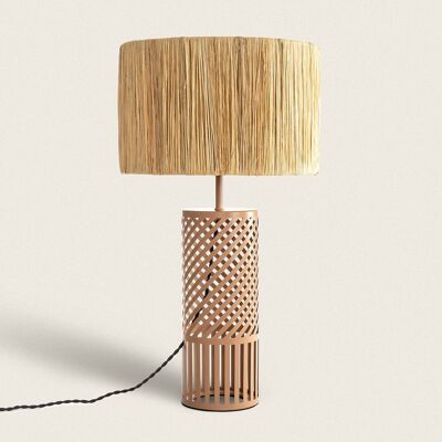 Ledkia Metal and Raffia Table Lamp Artemisa Beige