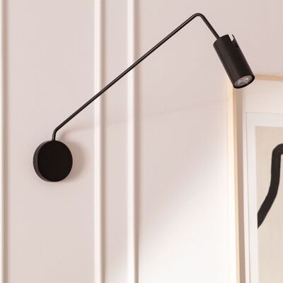 Ledkia Lámpara de Pared Metal Magno Negro