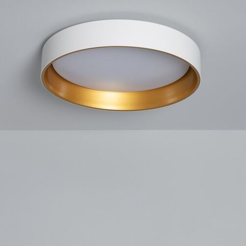 Ledkia Plafón LED 20W Circular Metal Ø450 mm CCT Seleccionable Broadway Blanco - Oro