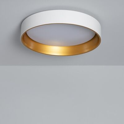 Ledkia Plafoniera LED 20W Circolare Metallo Ø450 mm CCT Selezionabile Broadway Bianco - Oro