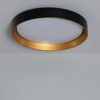 Ledkia Plafoniera LED 30W Circolare Metallo Ø550 mm CCT Selezionabile Big Broadwey Nero - Oro