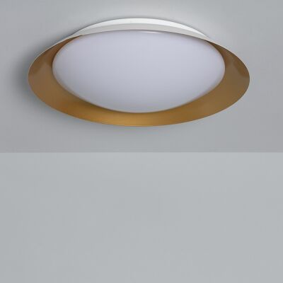 Ledkia Plafón LED 30W Circular Metal Ø500 mm CCT Seleccionable Taylor Blanco - Oro