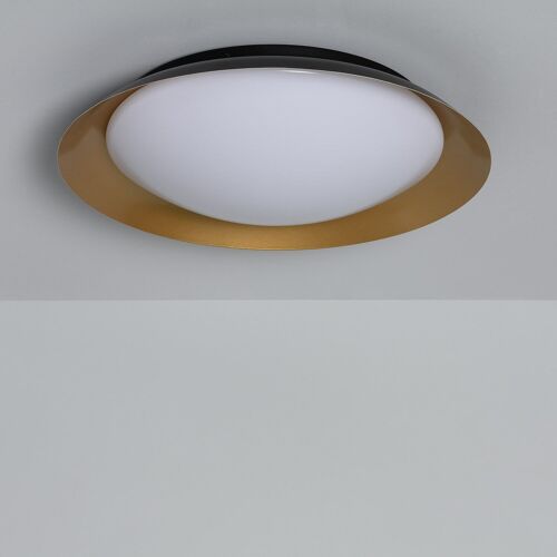 Ledkia Plafón LED 30W Circular Metal Ø500 mm CCT Seleccionable Taylor Negro - Oro