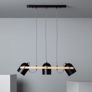 Ledkia Suspension Bois et Métal Klarhet Noir 2