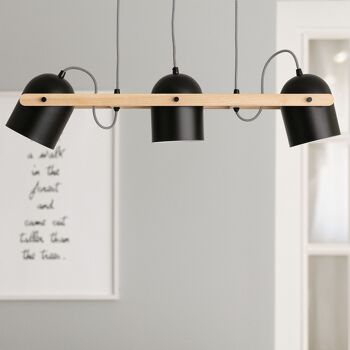 Ledkia Suspension Bois et Métal Klarhet Noir 3