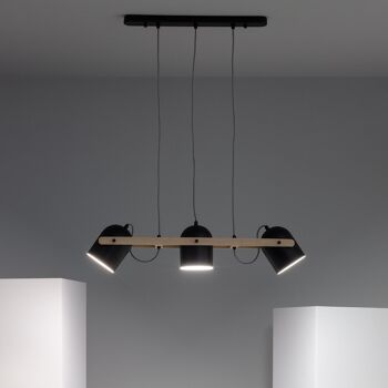 Ledkia Suspension Bois et Métal Klarhet Noir 6