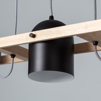 Ledkia Suspension Bois et Métal Klarhet Noir 7