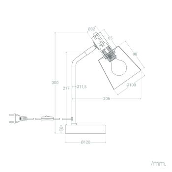 Ledkia Flexo Lampe de Bureau Métal Tatlin Blanc 2