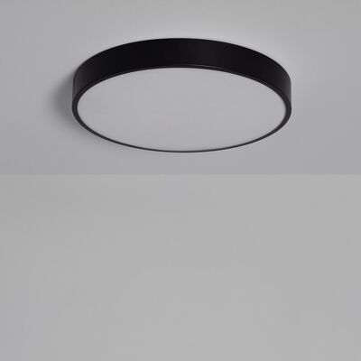 Ledkia Plafoniera LED 30W Circolare Metallo Ø400 mm CCT Selezionabile Hidria Nero