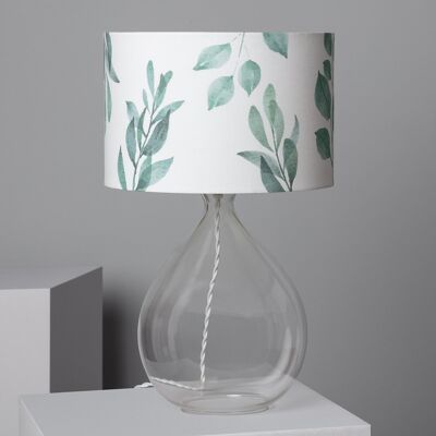 Ledkia Lampe à Poser Tissu et Verre Verdy Blanc