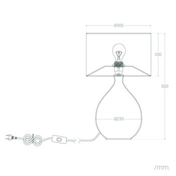 Ledkia Lampe à Poser Tissu et Verre Verdy Blanc 2