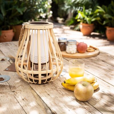Ledkia Portable LED Outdoor Table Lamp Natural Magaluf Rattan