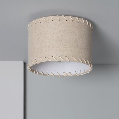 Lampada da Soffitto Circolare Ledkia in Tessuto Ø250 mm Crema Fibula