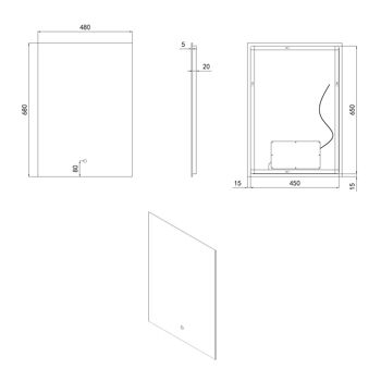 Ledkia Miroir de Salle de Bain avec Lumière LED 68x48 cm Petit Mason Blanc Froid 6000K 2