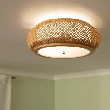 Ledkia Plafonnier en Bambou Sorolla Naturel 9