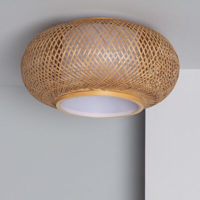 Ledkia Circular Bamboo Ceiling Lamp Ø400 mm Anhem Natural